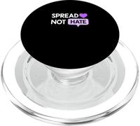 Color Morado Love Not Hate Purple Graphic PopSockets PopGrip para MagSafe
