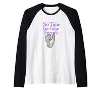 Color Morado No Time For Fake Friends Purple Graphic Camiseta Manga Raglan