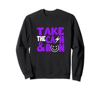 Color Morado Take The Cash & Run Purple Graphic Sudadera