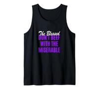 Color Morado Too Blessed To Be Miserable Purple Graphic Camiseta sin Mangas