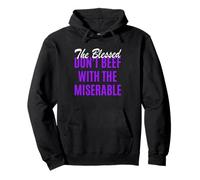 Color Morado Too Blessed To Be Miserable Purple Graphic Sudadera con Capucha
