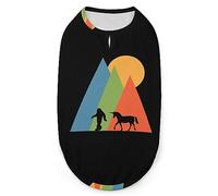 Color Mountain Man Led The Horse Pets Shirt Chaleco Lindo Perro Tank Top Suave Sin Mangas Camiseta para Cachorro Kitty Gatos S