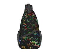 Color Music Notes Sling Bag, Casual Crossbody Shoulder Bag Senderismo Mochila Crossbody Hombro Mochila Travel Chest Pack para Hombres Mujeres