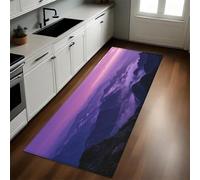 Color Naranja Alfombra 40 x 120 cm Amanecer en la Cima de la montaña Antideslizante Lavable en Lavadora, Tapis Moderno de Pelo Corto para Cocina, Comedor y Habitación