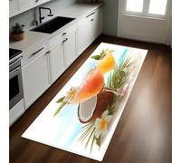Color Naranja Alfombra 40 x 120 cm Taza de Bebida de Hoja de Palma Antideslizante Lavable en Lavadora, Tapis Moderno de Pelo Corto para Cocina, Comedor y Habitación