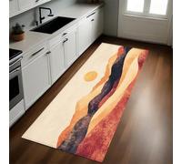 Color Naranja Alfombra de Pasillo Antideslizante Amanecer sobre Las montañas y el Desierto 60 x 180 cm Anti-Suciedad, Absorbente, Moderna y Fácil de Limpiar para Cocina y Salón