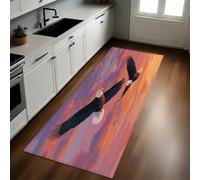 Color Naranja Alfombras de Cocina Aves Rapaces águila Calva Antideslizante 60 x 180 cm Tapete Resistente al Aceite para Cocina, Baño y Sala de Estar