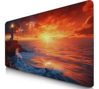 Color Naranja Alfombrilla Ratón XXL 1000x500x3mm Mouse Pad Grande Gaming Atardecer Alfombrilla Escritorio con Base Antideslizante, Precisión y Velocidad en Juegos, Mousepad para Ratón y Teclado F0-589
