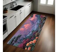 Color Naranja Felpudo Pasillo 40 x 120 cm Nubes de relámpagos volcánicos Antideslizante Alfombra de Corredor Suave para Cocina, Entrada y Decoración del Hogar