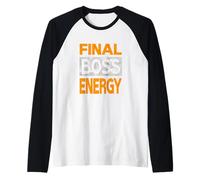 Color Naranja Final-Boss-Energy Orange Graphic Camiseta Manga Raglan
