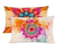 Color Naranja Funda Almohada 50x70 Mandala Fundas Almohadas 50x70 Pack 2 Protector Almohadas Funda Cojin Súper Suave Almohada Cervicales y Cuello, para Hogar Dormitorio Halloween Decoracion G - 88