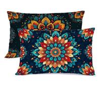 Color Naranja Funda Almohada 50x80 Mandala Fundas Almohadas 50x80 Pack 2 Protector Almohadas Funda Cojin Súper Suave Almohada Cervicales y Cuello, para Hogar Dormitorio Halloween Decoracion G - 90