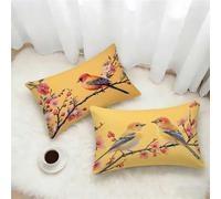 Color Naranja Funda Cojin 60x80 Juego de 2, PáJaro Rectangular Funda Almohada 80x60cm con Cremallera Oculta, Suave Terciopelo Fundas Cojines, Fundas de Cojines para Sofá Silla o Jardín Regalo 6-8767
