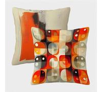Color Naranja Fundas Cojines 65x65 Juego de 2, GeometríA Fundas Cojines 65x65, Suave Terciopelo Cuadrado Pillow Case con Cremallera Oculta, Cushion Covers para Decoracion Hogar Sofás Regalo 7-9296