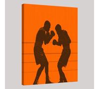 Color Naranja Impresión Sobre Lienzo Combate de boxeo deportivo 40 x 30 cm Poster de Arte de Pared Pintura Imagen Decoración del Hogar Listo para Colgar Dormitorio Baño Oficina Salón