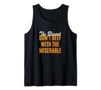 Color Naranja Too Blessed To Be Miserable Gráfico Naranja Camiseta sin Mangas