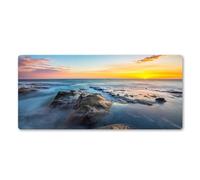 Color Nivel del mar en Calma Alfombrilla de Ratón,XXL 300x900x2mm Mouse Pad,Base de Goma Antideslizante,Superficie Tela Fina,Mejora la precisión y la Velocidad Adecuada para Jugadores,PC y portátil