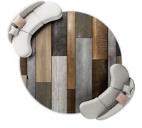 Color Óxido Alfombra Salon Redonda 160 cm, Alfombra Dormitorio con Estampado Tablero De Madera Moderno Y Abstracto, Lavable Lavadora País Comedor Antideslizante Tapete para Cocina Halls Balcón