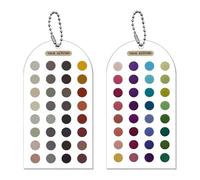 Color Palette Cards for Season Analysis | 2 Pieces Double-Sided Template - Acrylic Color Guide Card with Bead Chain | for Makeup Styling Clothing Shopping