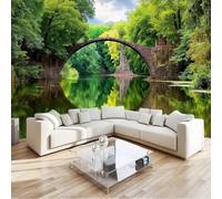 Color Papel pintado mural 3D, Naturaleza Misteriosa Plantas Superficie Del Agua DIY decorativo creativo para salón comedor dormitorio restaurante oficina habitación infantil - 200 x 140 cm