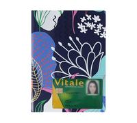 Color Pop - Funda con ventana para tarjeta vital, fabricación francesa, de PVC, ordenanzas, tarjeta vital, tarjeta mutua, hojas de enfermedad, 15,8 x 11,7 cm, Estampado de flores, 15,8 x 11,7 x 0,4 cm