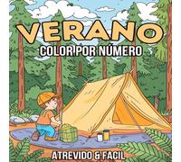 Color por Número: Libro para Colorear para Adultos y Niños con Motivos Veraniegos Planos y Grandes para Relajarse con Playas