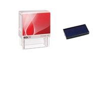 Color-Printer 20 - Sello de tinta personalizado, 4 líneas, 38 x 14 mm, para dirección y razón social, color azul