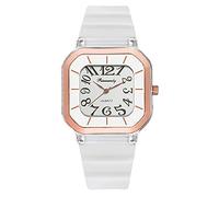 Color - Reloj deportivo para parejas, reloj de cuarzo para estudiantes, reloj de pulsera de silicona para hombre, blanco, One Size