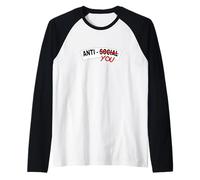 Color Rojo, no Antisocial, gráfico Rojo Anti-ti Camiseta Manga Raglan