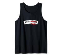 Color Rojo, no Antisocial, gráfico Rojo Anti-ti Camiseta sin Mangas