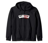 Color Rojo, no Antisocial, gráfico Rojo Anti-ti Sudadera con Capucha