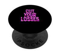 Color Rosa Cut Your Losses Gráfico Rosa PopSockets PopGrip Adhesivo