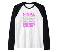 Color Rosa Final Boss Energy Pink Graphic Camiseta Manga Raglan