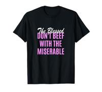 Color Rosa Too Blessed To Be Miserable Pink Graphic Camiseta