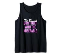 Color Rosa Too Blessed To Be Miserable Pink Graphic Camiseta sin Mangas