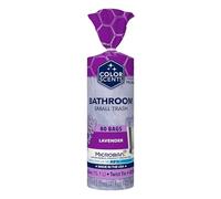 Color Scents Bolsas de basura pequeñas, 4 galones, 80 bolsas, lazo giratorio, bolsa de lavanda con aroma a lavanda