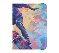 Color Skateboarder - Funda protectora de piel impermeable para pasaporte, funda protectora para tarjetas de identificación, cartera ligera, Skater de color, 1 size