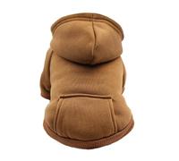 Color Sólido A Prueba De Viento A Prueba De Frío Perro Sudadera con Capucha Invierno Cálido Pitbull Chihuahua Yorkie Schnauzer Chaqueta Ropa para Mascotas,Café,l