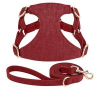 Color Sólido Lindo Y Cómodo Arnés De Algodón De Algodón Y Seta De Entrenamiento De Perros Ajustable para Chihuahua Yorkie Pugs,Rojo,2XS