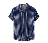 Color Sólido Lunares Impreso Camisas Hawaianas para Hombres Punto De Onda Camisa Impresa 3D Solapa de Manga Corta de la Calle de Gran tamaño Mujeres Blusa