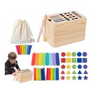 Color Sorting Toy - Wooden 16 x 10,2 x 10 cm | Educational Shape & Color Matching Sensory Game | Fine Motor Skills Learning Toy For Boys Girls 6-18 Months Early Development Use