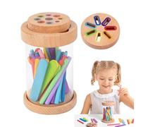 Color Sorting Toys - Colorful Sensory Sorting Cup, Learning Education Toys for Children, Matching Game Piece, Fine Motor Kit with Wooden Matching Pegs, Early Logic Tool for Cognitive Development