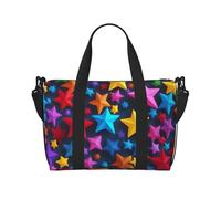 Color Stars - Bolsa de viaje de poliéster con estampado oblicuo, para mujeres y hombres, color negro, talla única, Negro, One Size