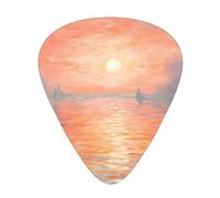 Color Sunset Printed - Púas finas, medianas y gruesas, en forma de lágrima, juego de 12 piezas con estuche de almacenamiento