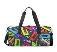 Color Tapes - Bolsa deportiva para gimnasio, entrenamiento, ligera, para fin de semana, viajes, para hombres y mujeres (patrón musical), Cintas de color, 17.6(L) x 9(W) x 9(H) inch
