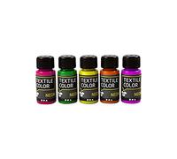 Color textil surtido, colores neón, 5 x 50 ml