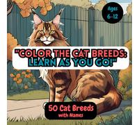 "Color the Cat Breeds: Learn as You Go!": A Fun and Educational Coloring Book for Kids Ages 6-12