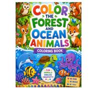 color the forest and ocean animals coloring book