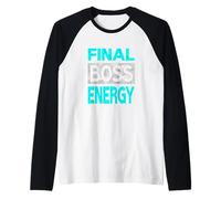 Color Turquesa Final-Boss-Energy Gráfico Turquesa Camiseta Manga Raglan