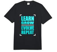 Color Turquesa Learn Grow Evolve Repeat Turquesa Gráfico Comfort Colors Adult Heavyweight T-Shirt